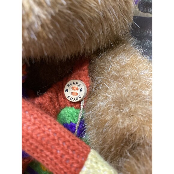 Boyds Bear Teddy Bear & Lion Stuffed Toy Plush Rusty Knitbeary With Roary 2009 - Picture 5 of 13